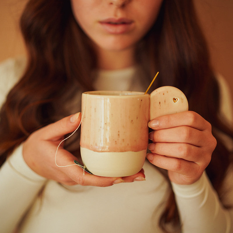 Mug rose moucheté petit coeur
