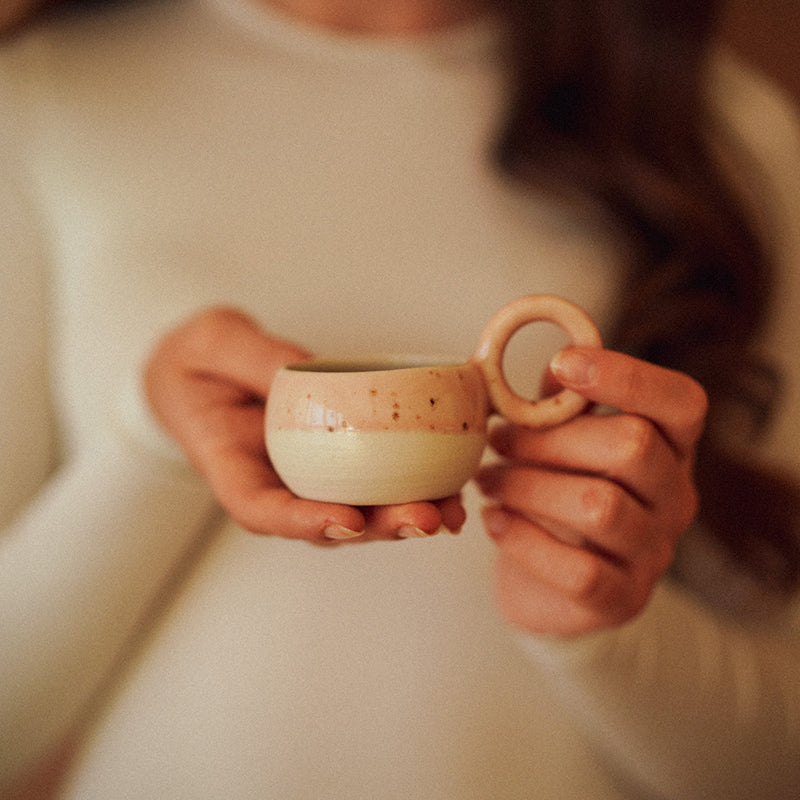 4 tasses à café petite anse ronde