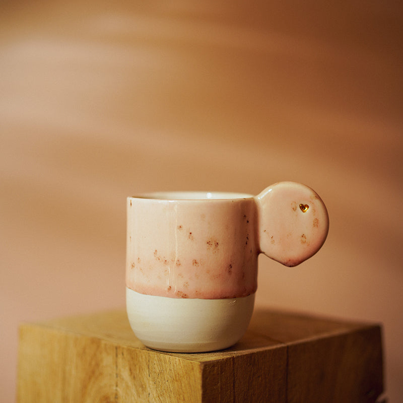 Mug rose moucheté petit coeur